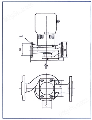 CG型磁力传动管道泵外形和安装尺寸